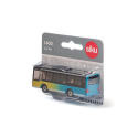 Autobús urbano de juguete Siku fabricado en metal detallado con ruedas de deslizamiento suave.