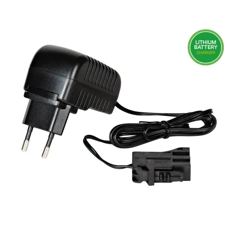 Cargador original Peg-Perego de 12V para baterías de litio de vehículos infantiles.