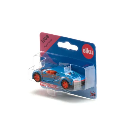 Coche de juguete Bugatti Chiron en miniatura de metal con puertas que se abren