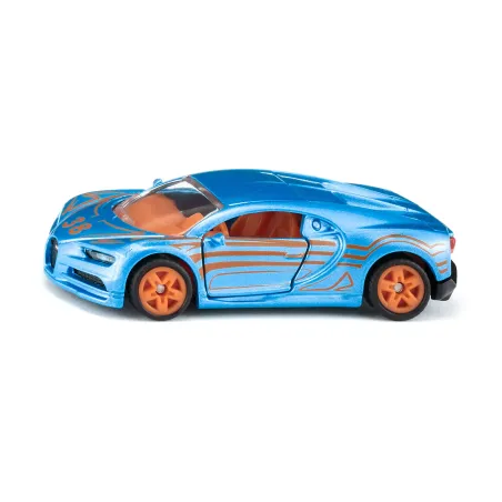 Coche de juguete Bugatti Chiron en miniatura de metal con puertas que se abren