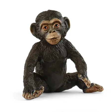 Figura detallada de cría de chimpancé de juguete Schleich pintada a mano