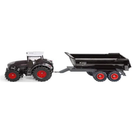 Tractor de juguete Fendt a escala 1:50 con remolque basculante Krampe de SIKU.