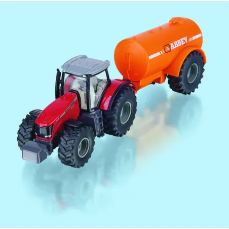 Tractor Massey Ferguson con cisterna Abbey de Siku a escala 1:50