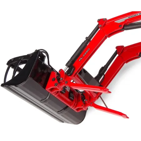 Tractor a escala 1:32 Massey Ferguson 5M.145 con cargadora frontal funcional para coleccionistas.