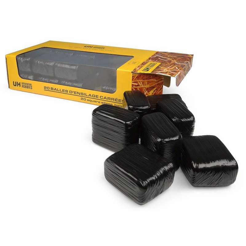 Caja de 20 pacas de ensilaje cuadradas negras