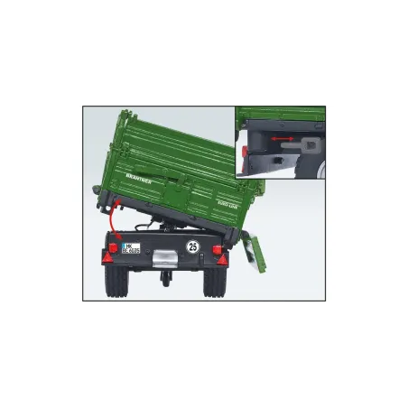 Remolque agrícola Brantner E 6035 a escala 1:32 de metal para coleccionismo y maquetas de granjas.