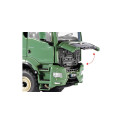 Camión a escala MAN TGS 18.510 4x4 verde de metal y plástico con cabina abatible