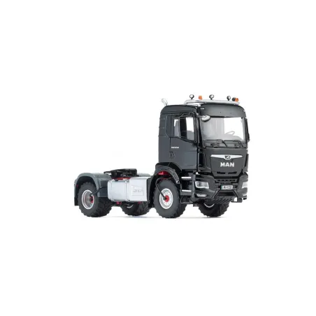 Camión en miniatura MAN TGS 18.510 4x4 BL Negro de Wiking a escala 1:32 para coleccionistas.