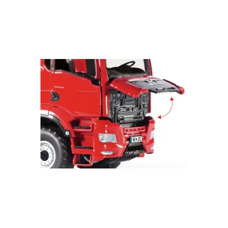 Réplica a escala 1:32 del camión MAN TGS 18.510 4x4 BL rojo de Wiking.