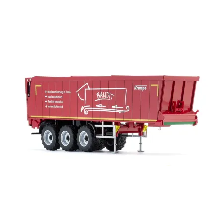 Remolque agrícola rojo Krampe SB II 30/1070 de WIKING a escala 1:32 con cinta transportadora.