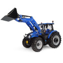 Réplica a escala 1:32 del tractor New Holland T5.120 con cargadora frontal 655LU de Universal Hobbies.