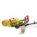 Recolector de pacas Bruder escala 1:16 con tres pacas redondas de juguete