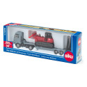 Camión MAN con excavadora de juguete Siku a escala 1:87 en metal y plástico