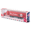 Camión navideño Freightliner SIKU escala 1:87 rojo con detalles cromados y motivos festivos de colección