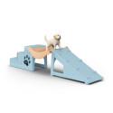 Parque de juegos Schleich Hora de aventuras para cachorros con figuras de perritos, rampa y obstáculos.