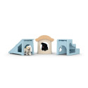 Parque de juegos Schleich Hora de aventuras para cachorros con figuras de perritos, rampa y obstáculos.
