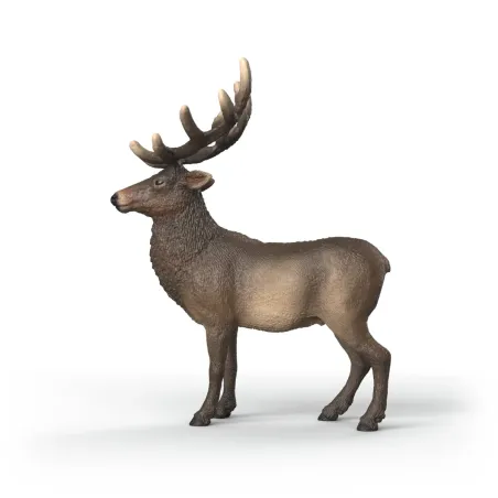 Figura realista de ciervo rojo americano marca Schleich para coleccionistas y niños.