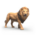 Figura de juguete de león africano de Schleich pintada a mano con detalles realistas.