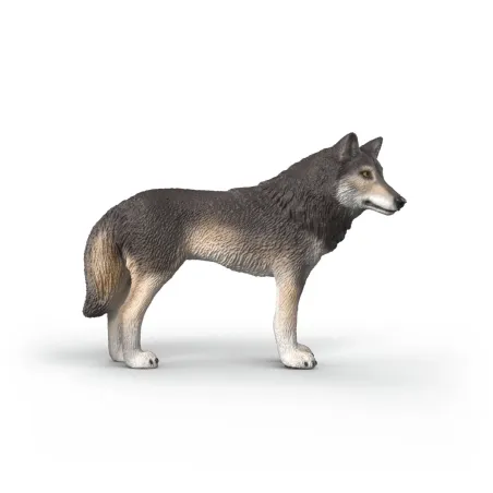 Figura de lobo americano de juguete Schleich con detalles realistas para coleccionistas y niños.