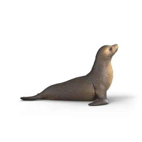 Figura de juguete de león marino de Schleich pintada a mano con detalles realistas para juego educativo.