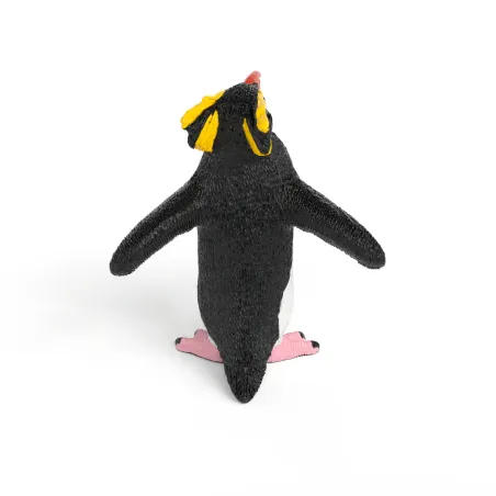Figura realista de pingüino saltarrocas de juguete para juego infantil y aprendizaje.