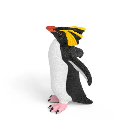 Figura realista de pingüino saltarrocas de juguete para juego infantil y aprendizaje.