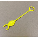 Abrazadera de plástico amarillo colza para perno de tractor de pedales Rolly Toys.