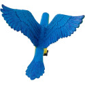 Figura decorativa de loro guacamayo azul pintada a mano con detalles realistas.