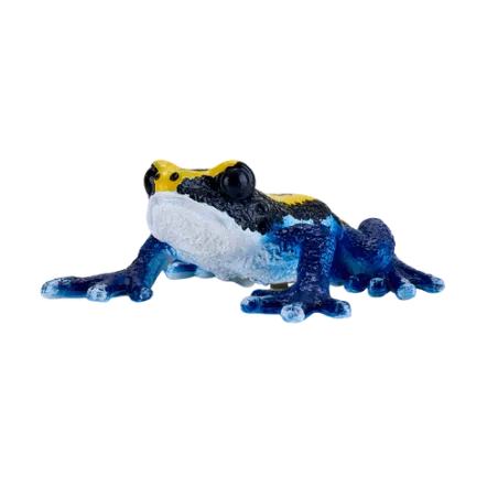 Figura realista de rana dardo venenosa azul pintada a mano para coleccionistas