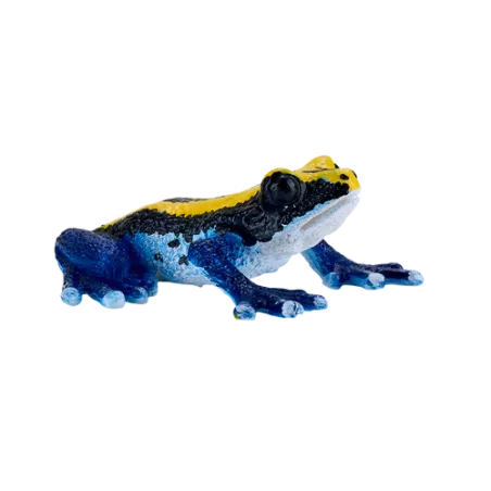 Figura realista de rana dardo venenosa azul pintada a mano