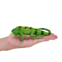 Figura de iguana decorativa esculpida y pintada a mano con detalles realistas de escamas.