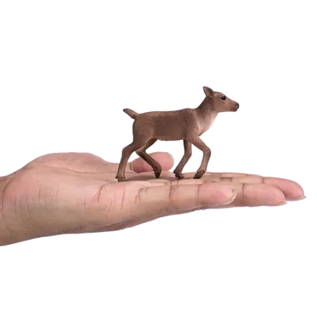 Figura detallada de cría de reno Mojo, miniatura realista para coleccionistas y juego educativo.