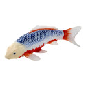Figura de carpa koi Asagi pintada a mano para decoración y coleccionismo.