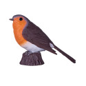 Figura de petirrojo realista pintada a mano para decoración de interiores y coleccionistas.