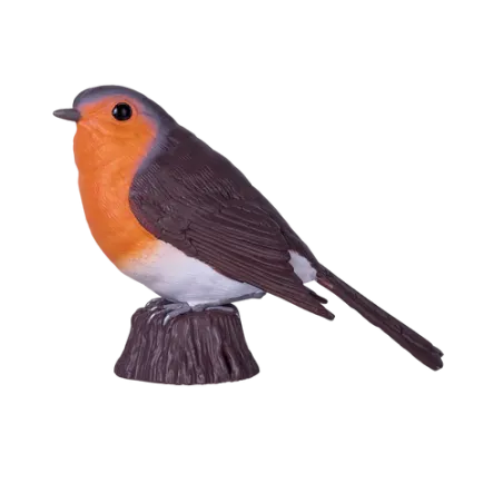 Figura de petirrojo realista pintada a mano para decoración de interiores y coleccionistas.