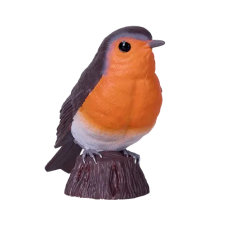 Figura de petirrojo pintada a mano con diseño realista y detallado para decoración del hogar.