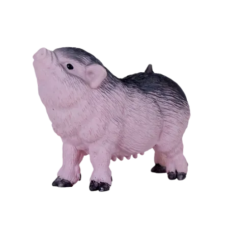 Figura realista de lechón barrigón de Mojo pintada a mano para juego educativo y coleccionistas.