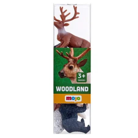 Set de 6 figuras de animales miniatura del bosque Mojo con oso negro y águila real