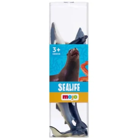Set de 6 mini figuras de animales marinos de juguete en tubo transparente