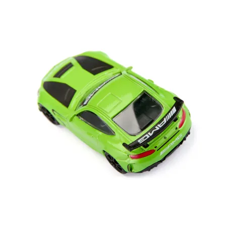 Modelo a escala del coche de carreras Mercedes-AMG GT4 de Siku en miniatura de metal.