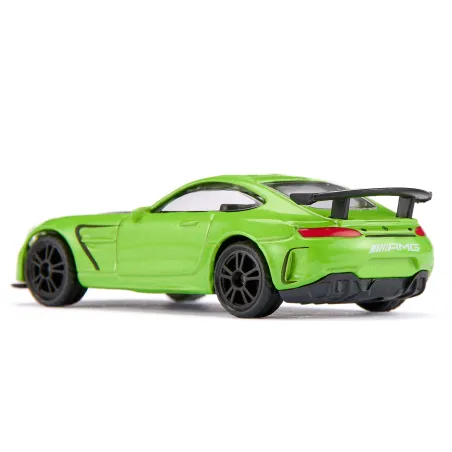 Modelo a escala del coche de carreras Mercedes-AMG GT4 de Siku en miniatura de metal.