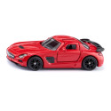 Réplica a escala del Mercedes-Benz SLS AMG Black Series rojo con puertas de ala de gaviota.