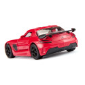 Réplica a escala del Mercedes-Benz SLS AMG Black Series rojo con puertas de ala de gaviota.