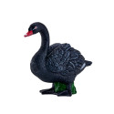Figura de cisne negro decorativo pintado a mano con detalles realistas para decoración de interiores.