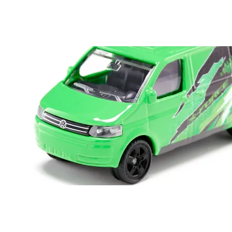 Miniatura de furgoneta VW Transporter T5 de Siku en metal con portón trasero funcional