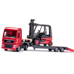 Camión MAN con carretilla elevadora Linde