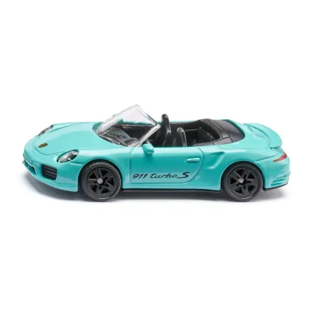 Miniatura de metal del Porsche 911 Turbo S Cabriolet de SIKU, coche de juguete descapotable detallado.
