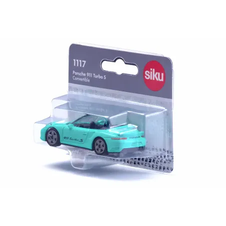 Miniatura de juguete Porsche 911 Turbo S Cabriolet de SIKU en metal y plástico.