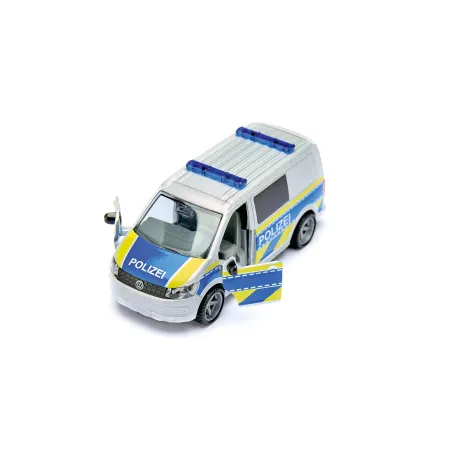 Furgoneta de policía VW T6 y motocicleta BMW de juguete Siku en metal