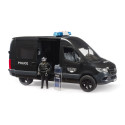 Furgón MB Sprinter de Policía de Fuerzas Especiales Bruder a escala 1:16 con figura de agente táctico.